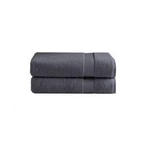 NEW UNDER THE CANOPY classic organic 2-piece bath towel set in charcoal